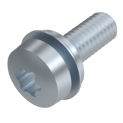DIN 7985 Z 3-1, Combi-Screw DIN 7985 with washers DIN 6902A and DIN 6904, M 3x6, 8.8, zinc-plated, standard, 5 µm, Zn5/An/T0, TX 10, Z3-1